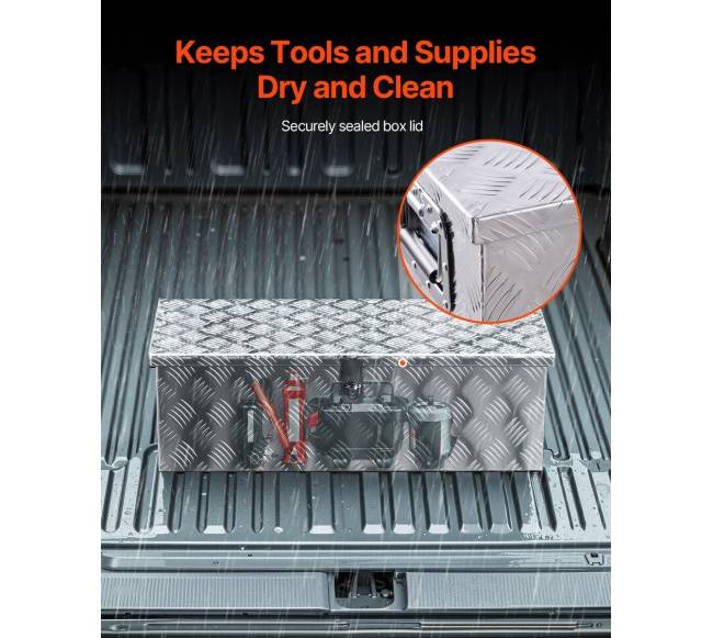 Aliuminė įrankių dėžė automobiliui 76 cm sidabrinė4