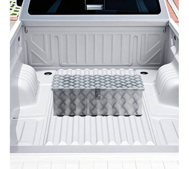 Aliuminė įrankių dėžė automobiliui 76 cm sidabrinė7