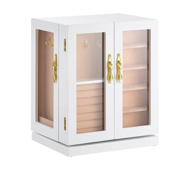 Papuošalų dėžutė su 5 stalčiais balta0