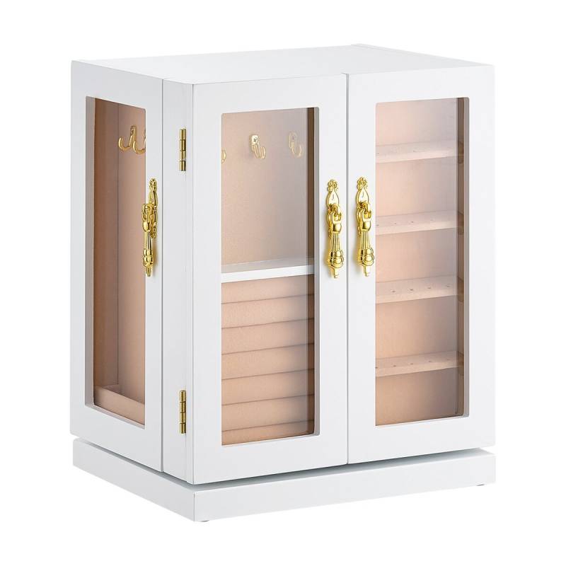 Papuošalų dėžutė su 5 stalčiais balta0