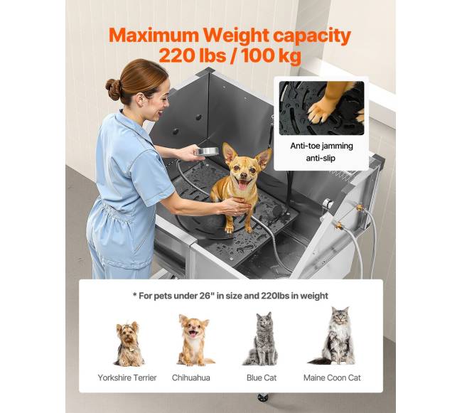 Šunų vonia iš nerūdijančio plieno su laiptais3