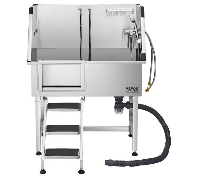 Šunų vonia iš nerūdijančio plieno su laiptais8