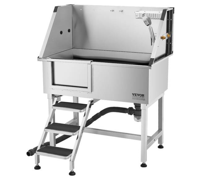 Šunų vonia iš nerūdijančio plieno su laiptais10