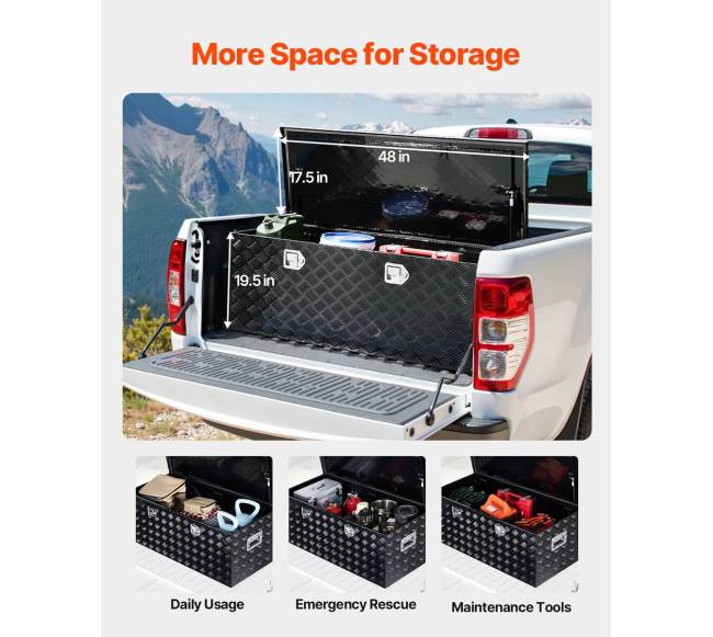 1219x495x444 mm aliumininė įrankių dėžė1