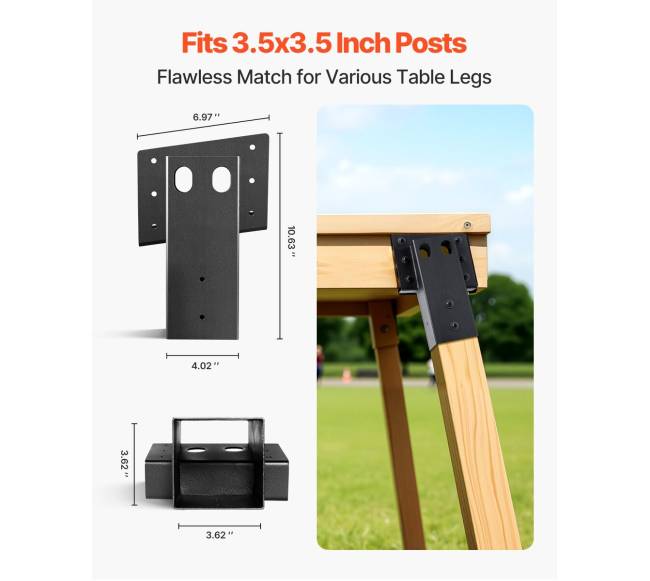 Kampiniai platformos laikikliai 3.5x3.5 colių medienai, 8 vnt.5