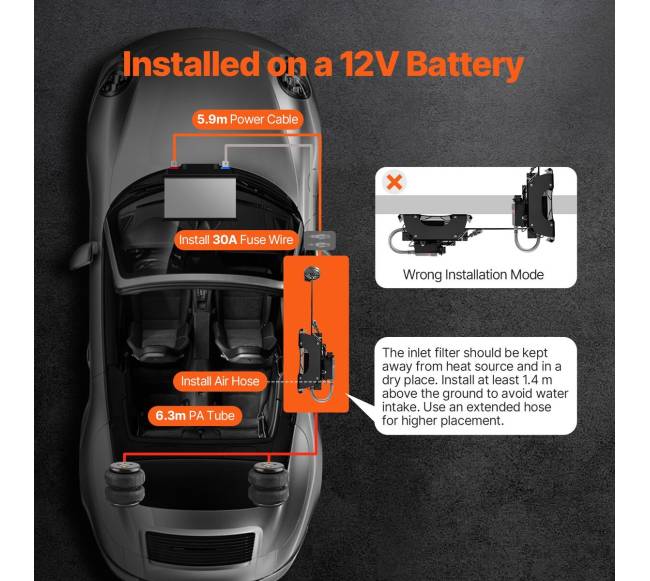 Belaidis oro kompresorius 12V 100 PSI3