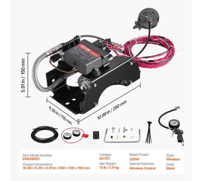 Belaidis oro kompresorius 12V 100 PSI6