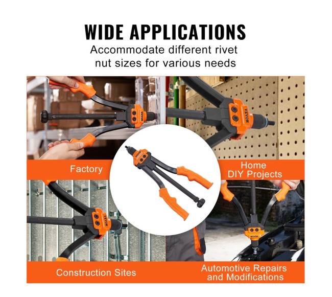 Rievių įrankis su 7 antgaliais ir kniedėmis5