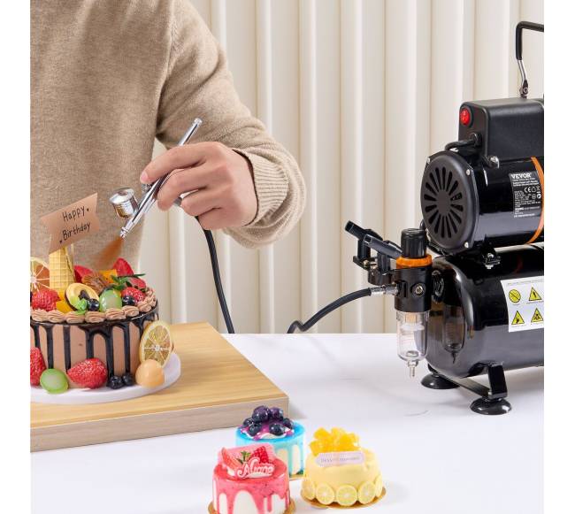 Aerografų rinkinys su dviem ventiliatoriais ir rezervuaru7