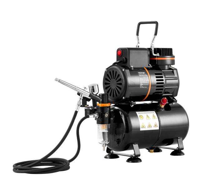 Aerografų rinkinys su dviem ventiliatoriais ir rezervuaru8