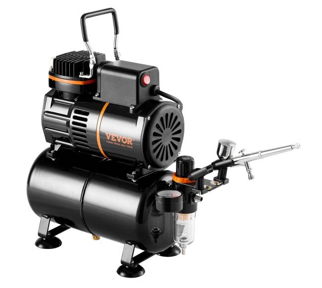 Aerografų rinkinys su dviem ventiliatoriais ir rezervuaru9