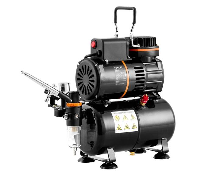 Aerografų rinkinys su dviem ventiliatoriais ir rezervuaru10