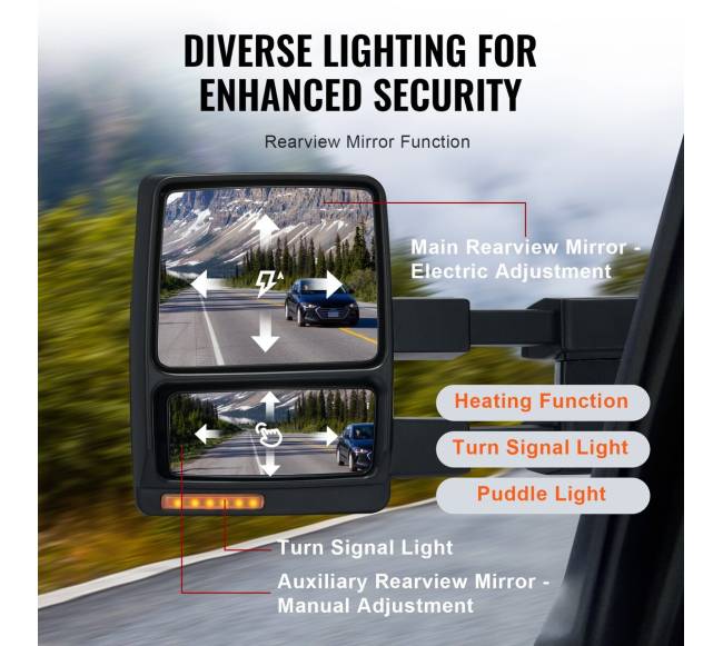 Elektriniai šildomi veidrodžiai Ford F150 (2004-2014)3