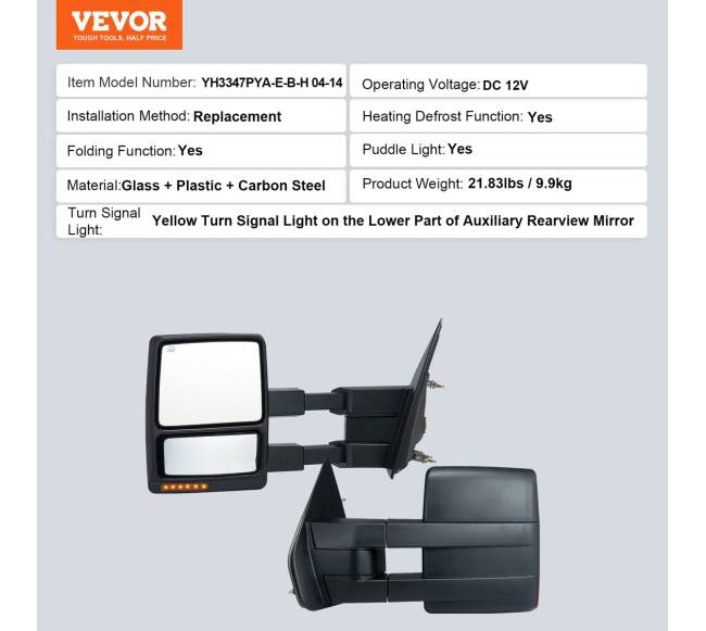 Elektriniai šildomi veidrodžiai Ford F150 (2004-2014)6