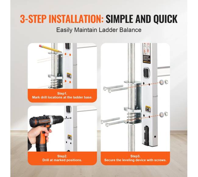 Laiptų lygiavimo įrankis 595 mm iki 249,5 kg3