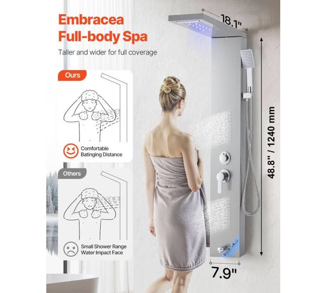 Dušo panelės bokštas su lietaus galvute1