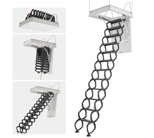 Plieninės palėpės kopėčios luboms0