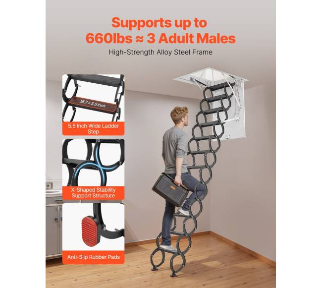 Plieninės palėpės kopėčios luboms2