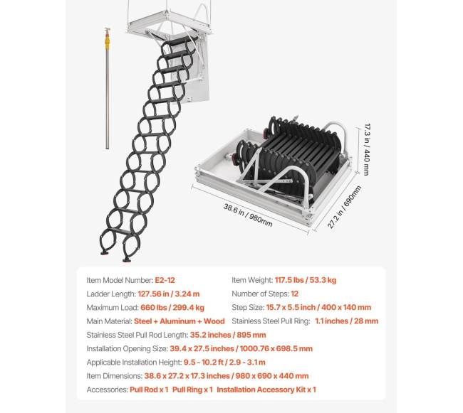 Plieninės palėpės kopėčios luboms6