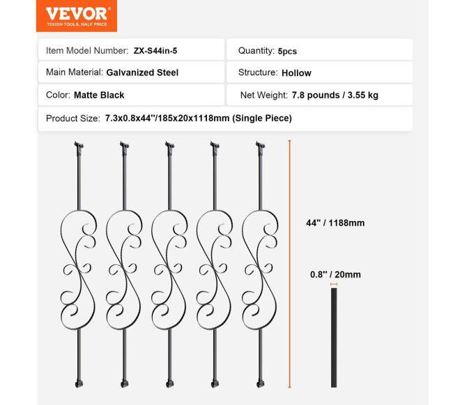 Laiptų turėklų metaliniai balustrai6