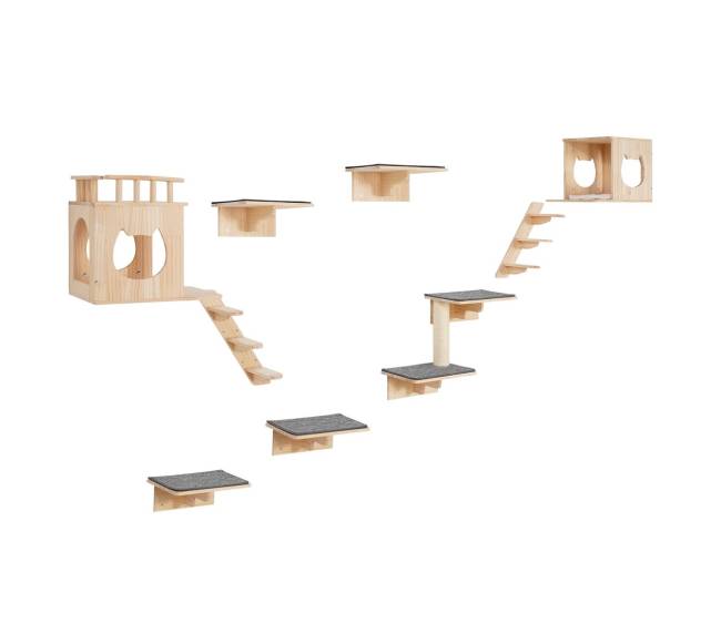 Sieninės katės lentynos su hamakais9