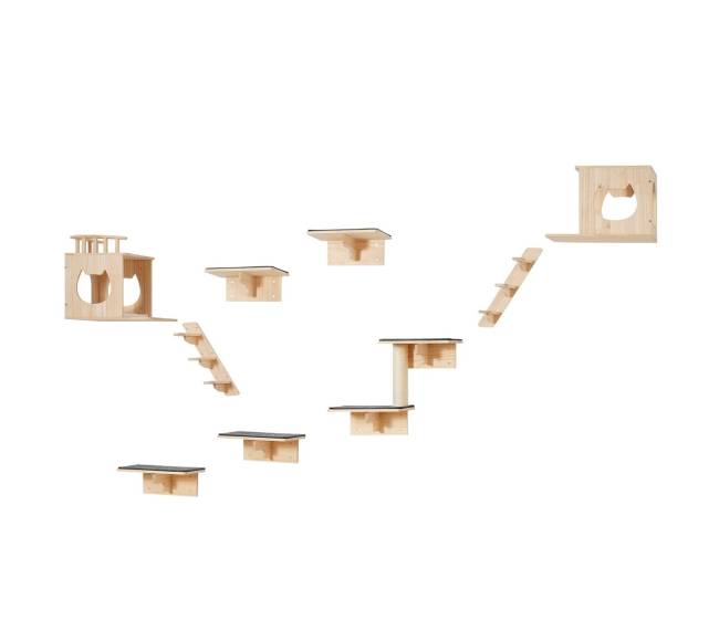 Sieninės katės lentynos su hamakais10