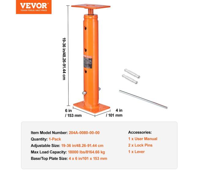 Reguliuojamas grindų kėlimo stulpas 48-91 cm6