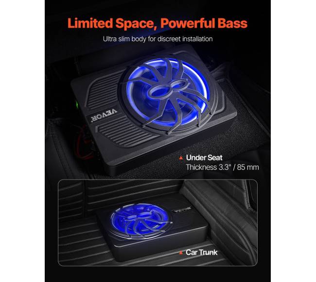 10 colių 440W po sėdyne sumontuotas automobilio žemų dažnių garsiakalbis1