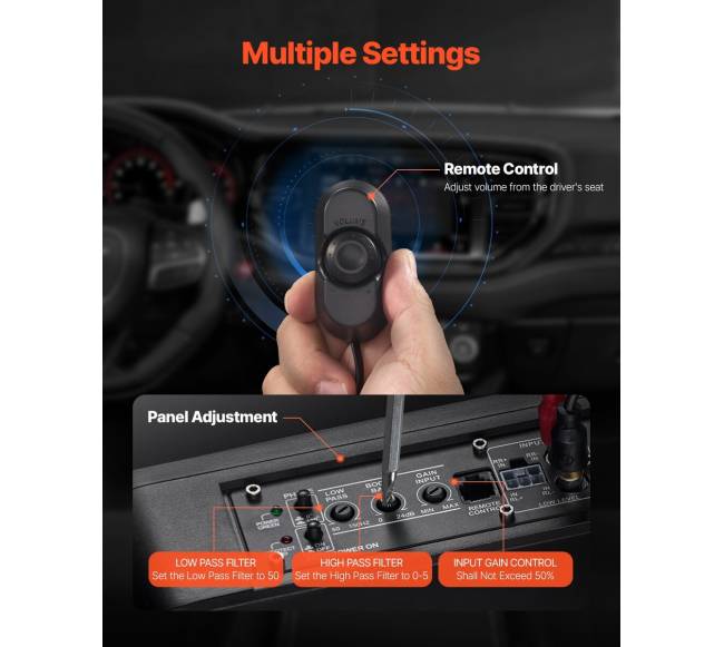 10 colių 440W po sėdyne sumontuotas automobilio žemų dažnių garsiakalbis5