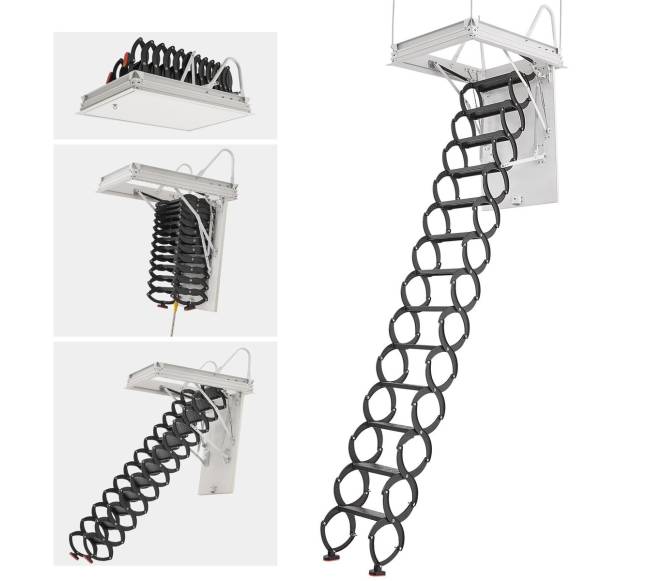 Plieninės lubinės palėpės kopėčios0