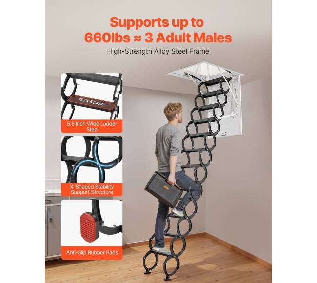 Plieninės lubinės palėpės kopėčios2