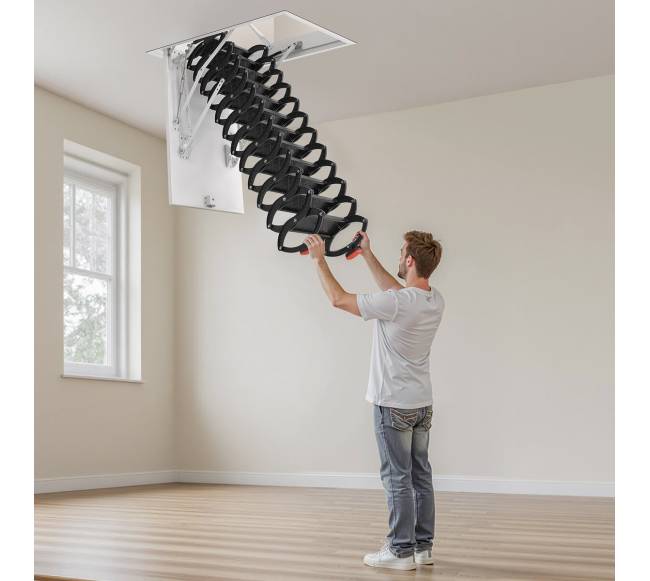 Plieninės lubinės palėpės kopėčios7