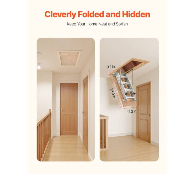 Palėpės kopėčios aliuminio 170 kg 3 - 3.13 m5