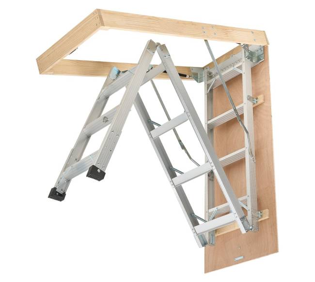 Palėpės kopėčios aliuminio 170 kg 3 - 3.13 m10