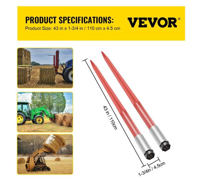 Šakės šienui 43 cm ilgio, talpa 1360 kg6