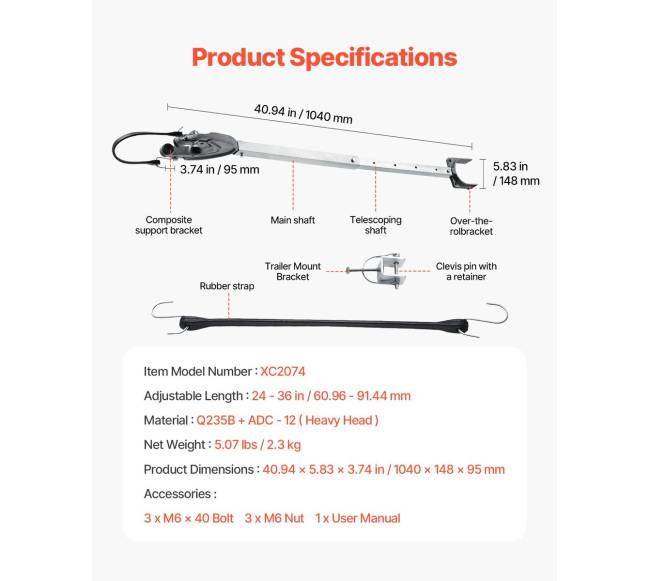Reguliuojamas 60-91 cm korpuso laikiklis6