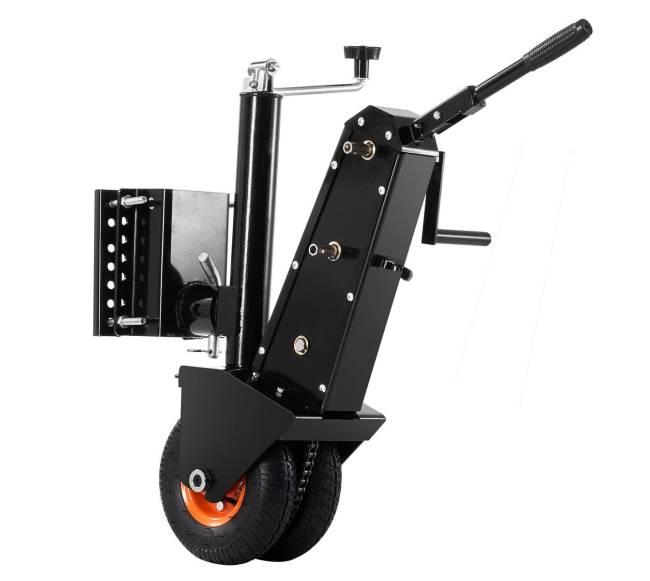 Priekabos vežimėlis su reguliuojamu aukščiu0