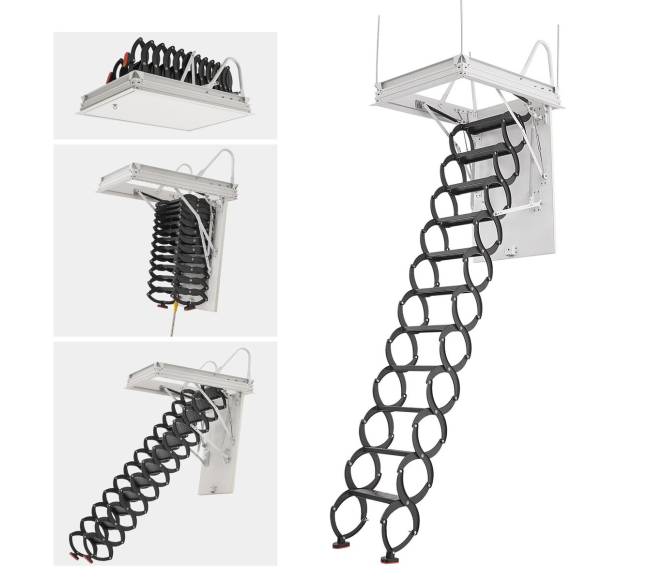 Plieniniai palėpės laiptai 2.6-2.85 m aukščiui0