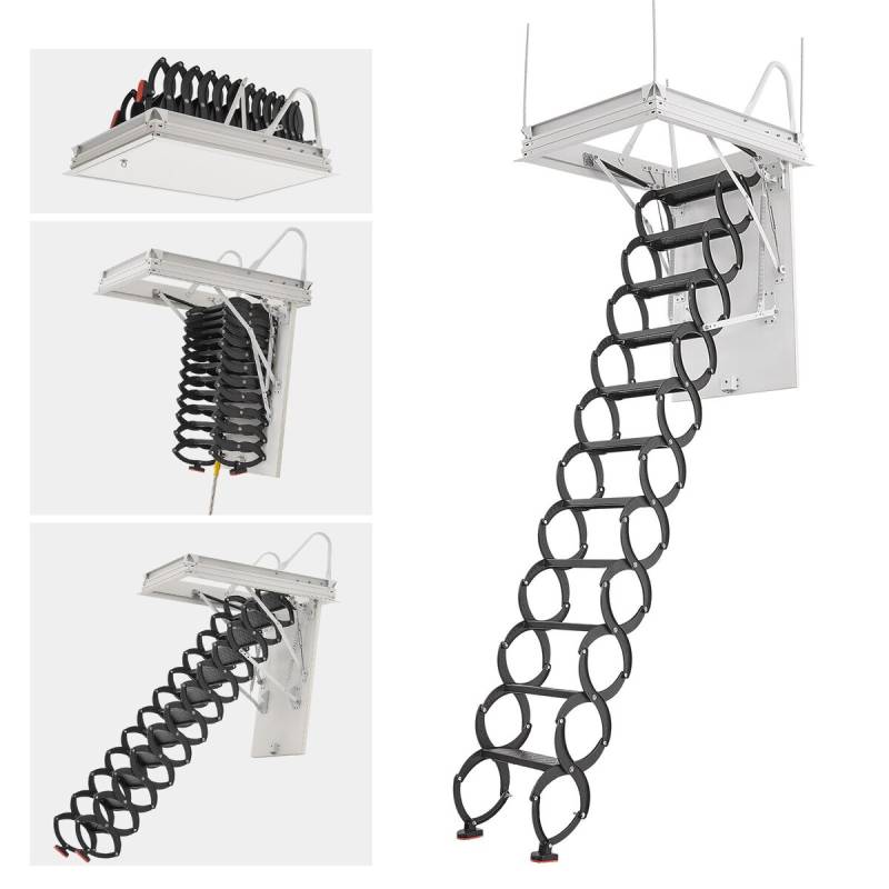 Plieniniai palėpės laiptai 2.6-2.85 m aukščiui0