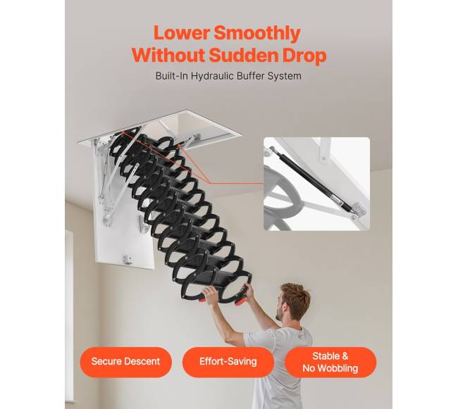 Plieniniai palėpės laiptai 2.6-2.85 m aukščiui3