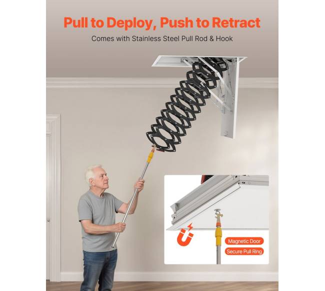 Plieniniai palėpės laiptai 2.6-2.85 m aukščiui4