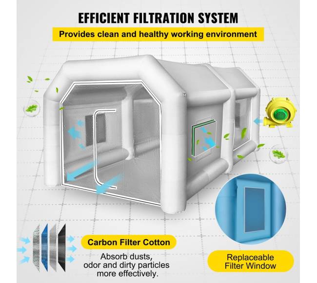 Pripučiamas dažymo palapinė 4 x 2.5 x 2.2 m4