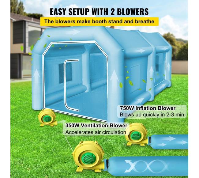 Pripučiamas dažymo palapinė 4 x 2.5 x 2.2 m5