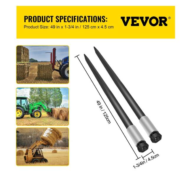 Šieno smiginiai, 2 vnt, juodi, 134 cm, 1814 kg6