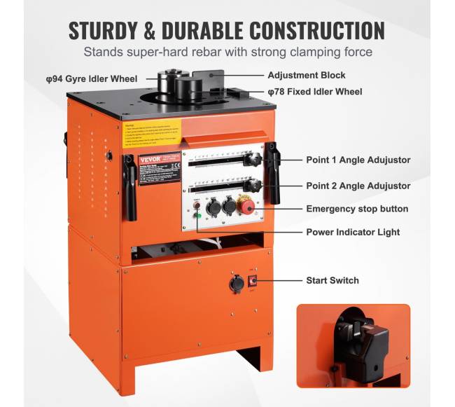 Elektrinė armatūros sulenkėjas 1700W 4-25mm5