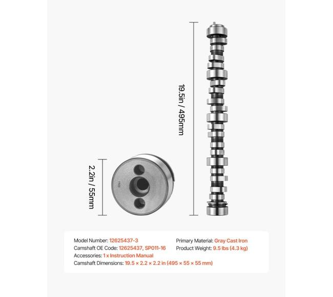 Variklio paskirstymo velenas GM sunkvežimiams 1999-20136