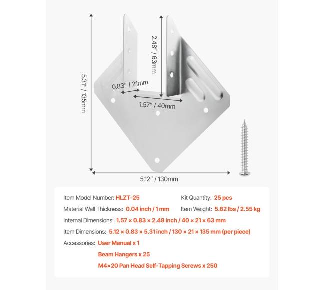 Karkasų jungtys 135x40x63 mm, 25 vnt.6