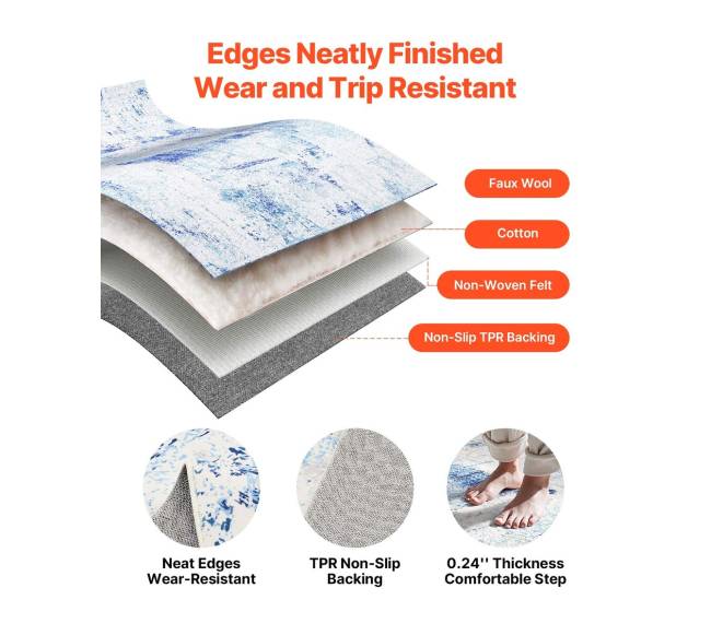 Didelis kilimų plotas, neslystantis grindų kilimėlis5