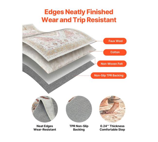 Didelis kilimas 243 x 305 cm slydimą mažinantis5