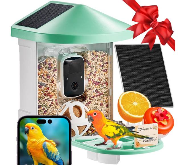 Išmani saulės lesyklėlė su kamera0